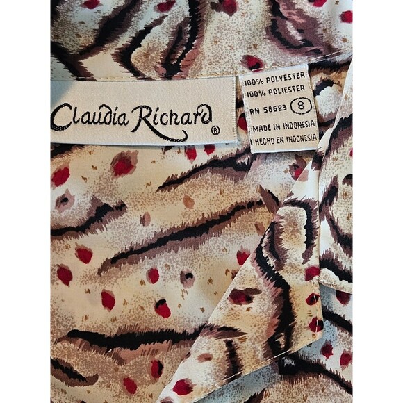 CLAUDIA RICHARD BUTTON FRONT LS BLOUSE WOMENS SHIRT SZ 8 - Picture 6 of 7